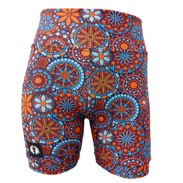 HIGH WAIST SHORTS - COLOURFUL MOSAIC