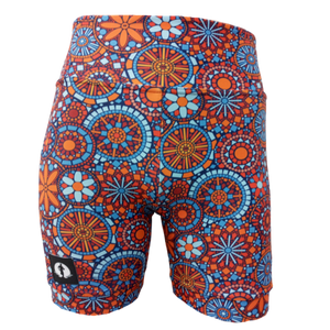 HIGH WAIST SHORTS - COLOURFUL MOSAIC