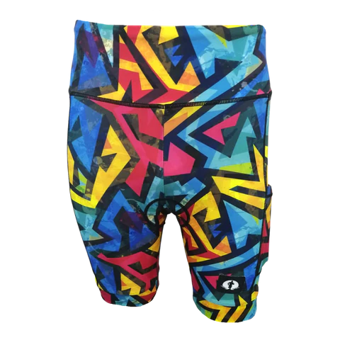 HIGH WAIST LADIES CYCLING SHORTS - COLOUR FOIL