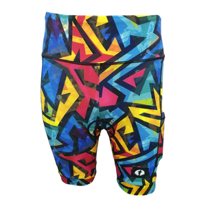 HIGH WAIST LADIES CYCLING SHORTS - COLOUR FOIL