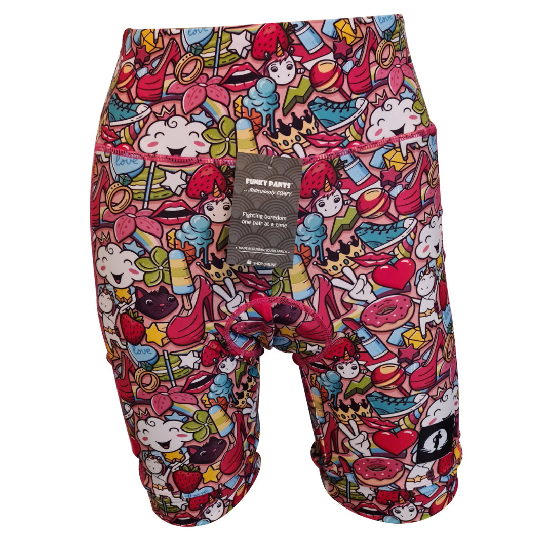 HIGH WAIST LADIES CYCLING SHORTS - GIRL POWER