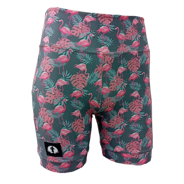 HIGH WAIST SHORTS - FLAMINGOES