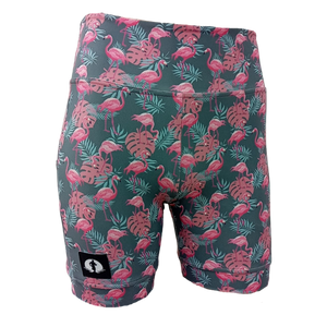 HIGH WAIST SHORTS - FLAMINGOES