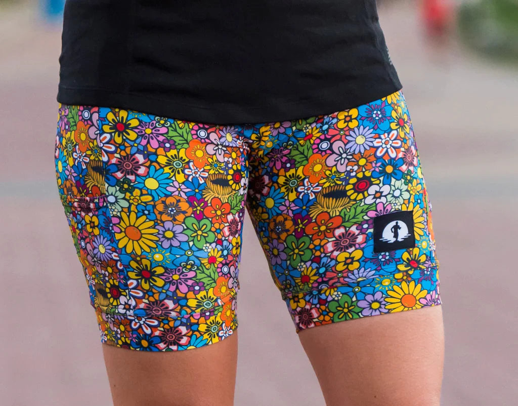 LADIES CLASSIC SHORTS - FUNKY FLOWERS (Sale)