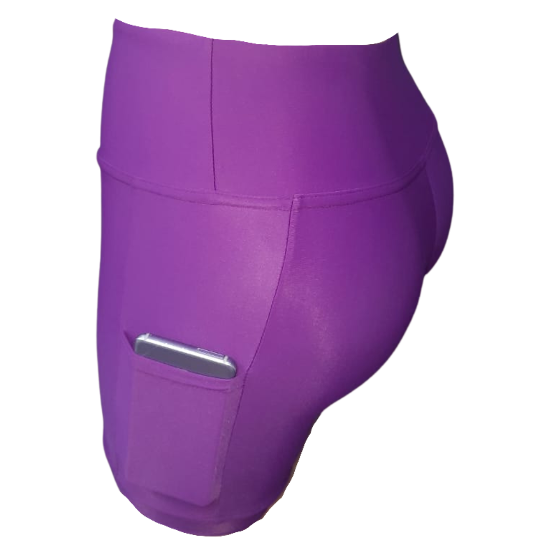 HIGH WAIST SHORTS - GRAPE