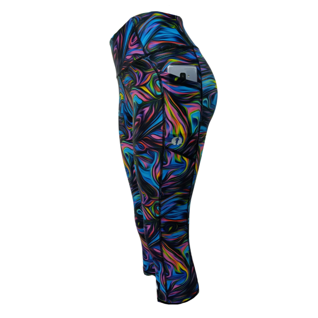 HIGH WAIST QUARTERS - MARBLE PEACOCK