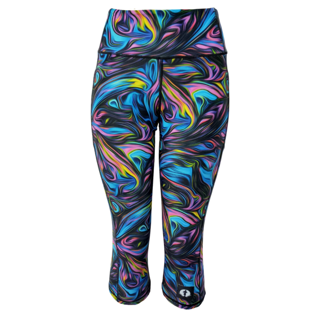 HIGH WAIST QUARTERS - MARBLE PEACOCK