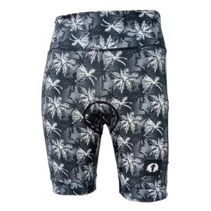 HIGH WAIST LADIES CYCLING SHORTS - PALM SHADOW