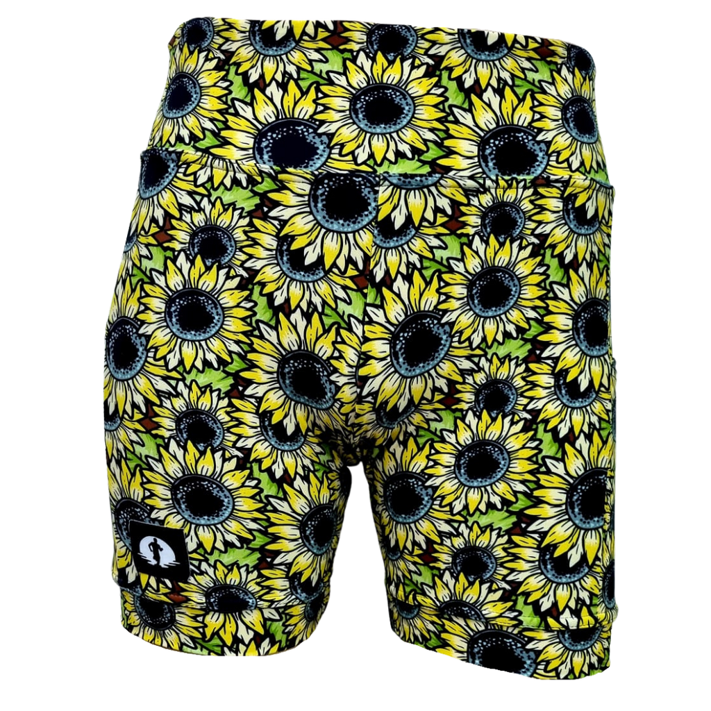 HIGH WAIST SHORTS - SUNFLOWERS