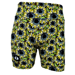 HIGH WAIST SHORTS - SUNFLOWERS